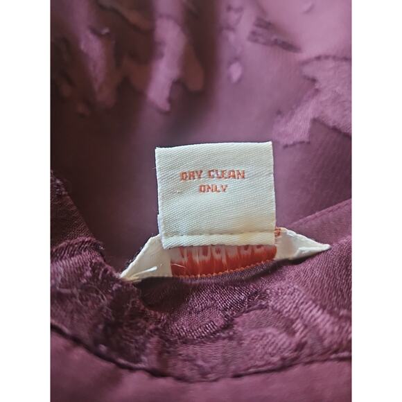 Sundance Womens SM Blouse Burgundy Embroidered Semi Sheer Drawstring Waist BOHO - Picture 12 of 12